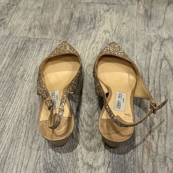 Jimmy Choo gold glitter Gemma slingback pumps - Picture 3 of 7